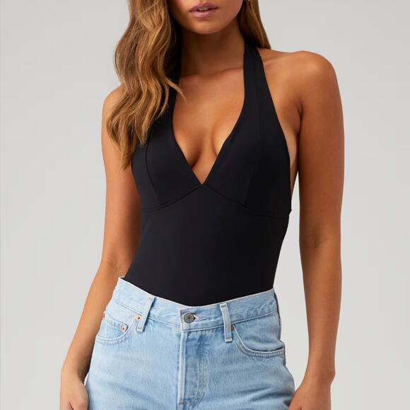 Free People Intimately FP NWT Have It All  Black Halter Cami  M - Picture 1 of 13